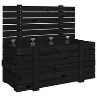 vidaXL Storage Box Black 91x40.5x42 cm Solid Wood Pine