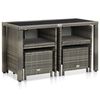 vidaXL 5 Piece Outdoor Dining Set with Cushions Poly Rattan Grey
