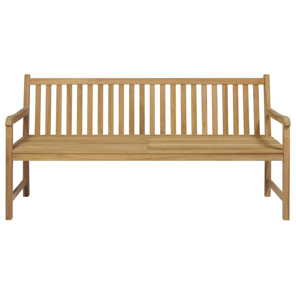vidaXL Garden Bench with Blue Cushion 175 cm Solid Teak Wood