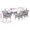 vidaXL 7 Piece Garden Dining Set with Cushions Black Poly Rattan