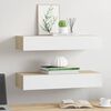vidaXL Wall Drawer Shelves 2 pcs Oak and White 60x23.5x10cm MDF