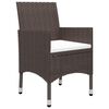 vidaXL 3 Piece Bistro Set Poly Rattan and Tempered Glass Brown