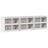 vidaXL Outdoor Kitchen Cabinet MEPPEL 3 pcs White Solid Pine Wood