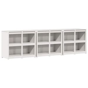 vidaXL Outdoor Kitchen Cabinet MEPPEL 3 pcs White Solid Pine Wood