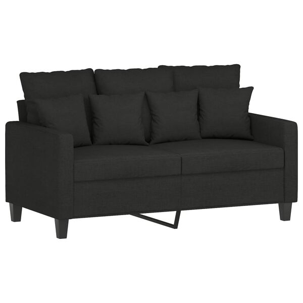 vidaXL 3 Piece Sofa Set with Cushions Black Fabric