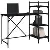 vidaXL Computer Desk with Shelves Black 120x47x109 cm