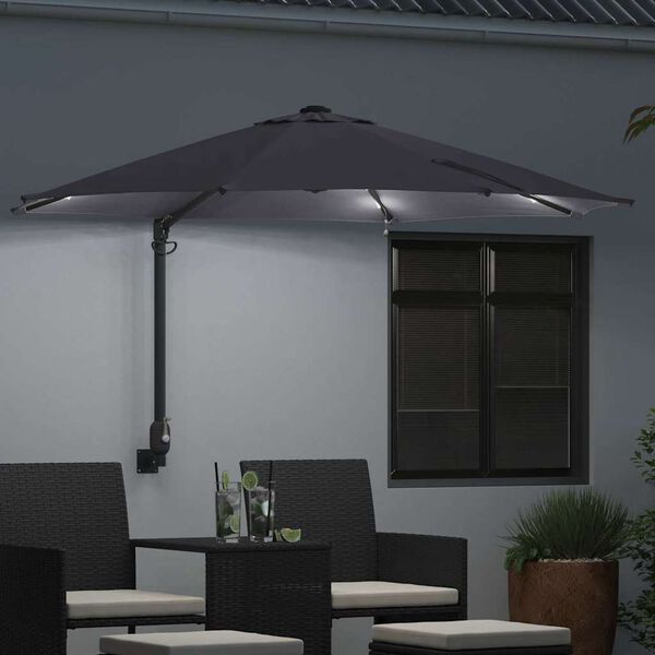vidaXL Garden Parasol Manual Anthracite 248 x 248 x 148 cm