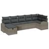 vidaXL Garden Sofa Set with Cushion 7 pcs Grey Poly Rattan