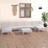 vidaXL 8 Piece Garden Lounge Set White Solid Wood Pine