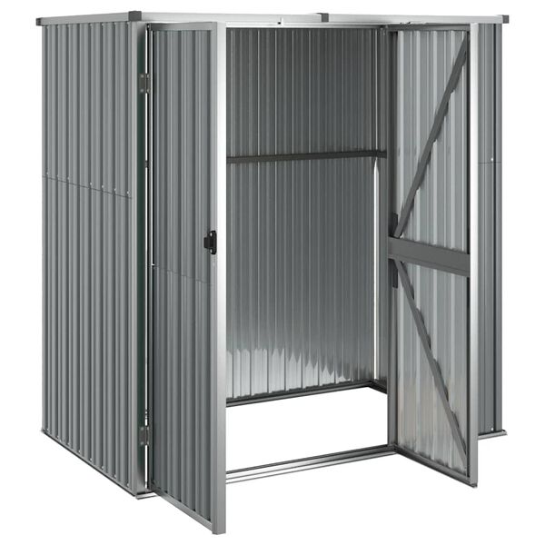 vidaXL Garden Tool Shed Grey 161x89x161 cm Galvanised Steel