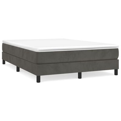 vidaXL Box Spring Bed with Mattress Dark Grey 153x203 cm Queen Size Velvet