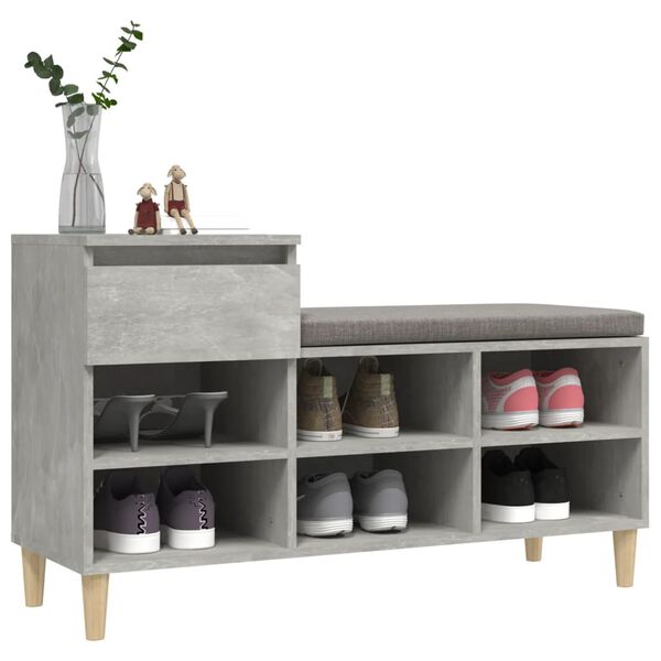 vidaXL Shoe Cabinet Concrete Grey 102x36x60 cm Engineered Wood