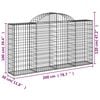 vidaXL Arched Gabion Baskets 8 pcs 200x30x100/120 cm Galvanised Iron