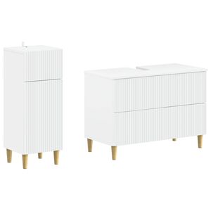 vidaXL 2 Piece Bathroom Cabinet Set ARNHEM White Engineered Wood
