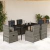 vidaXL 7 Piece Garden Dining Set with Cushions Grey Poly Rattan