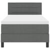vidaXL Box Spring Bed Dark Grey and White 107 x 203 cm Fabric
