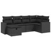 vidaXL 6 Piece Garden Sofa Set with Cushions Black Poly Rattan