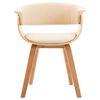 vidaXL Dining Chairs 4 pcs Cream Bent Wood and Faux Leather