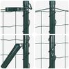 vidaXL Fence with Posts Green 1.2 x 25 m Steel