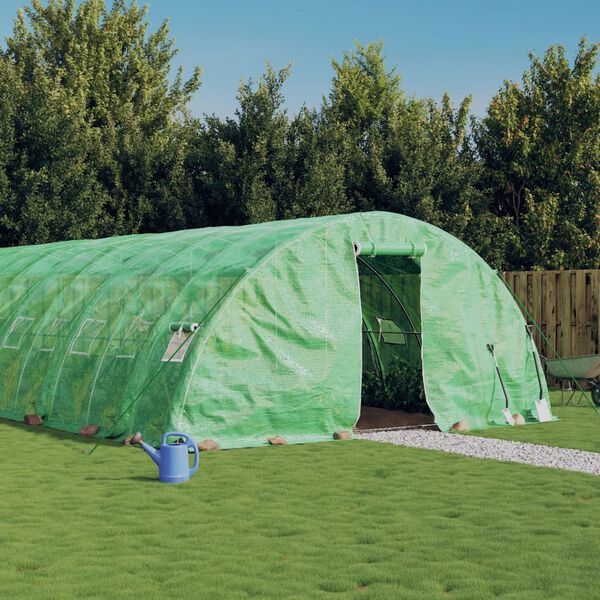 vidaXL Greenhouse with Steel Frame Green 110 m&sup2; 22x5x2.3 m