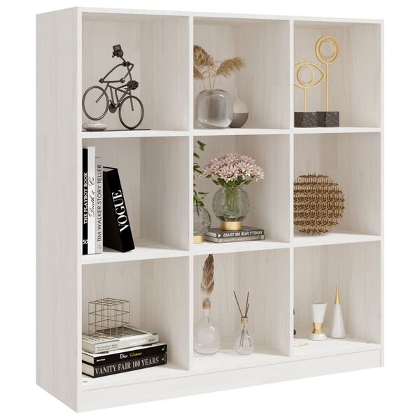 vidaXL Book Cabinet/Room Divider White 104x33.5x110 cm Solid Pinewood