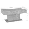 vidaXL Coffee Table Concrete Grey 96x50x45 cm Engineered Wood