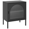 vidaXL Nightstand Black 50x35x60 cm Glass and Steel