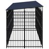 vidaXL Outdoor Dog Kennel with Roof Steel 12.9 m&sup2;