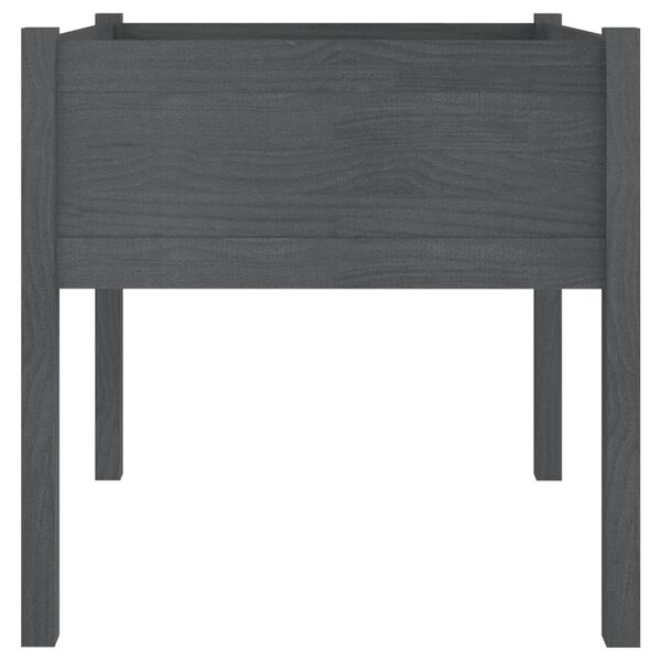 vidaXL Garden Planter Grey 70x70x70 cm Solid Pinewood