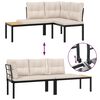 vidaXL Garden Bench Set with Cushions 4 pcs Black Powder-coated Steel