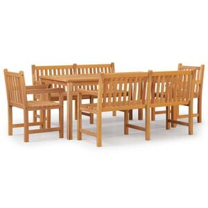 vidaXL 5 Piece Garden Dining Set Solid Wood Teak