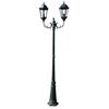 vidaXL Garden Light Post 2-arms 230 cm Dark Green/Black Aluminium