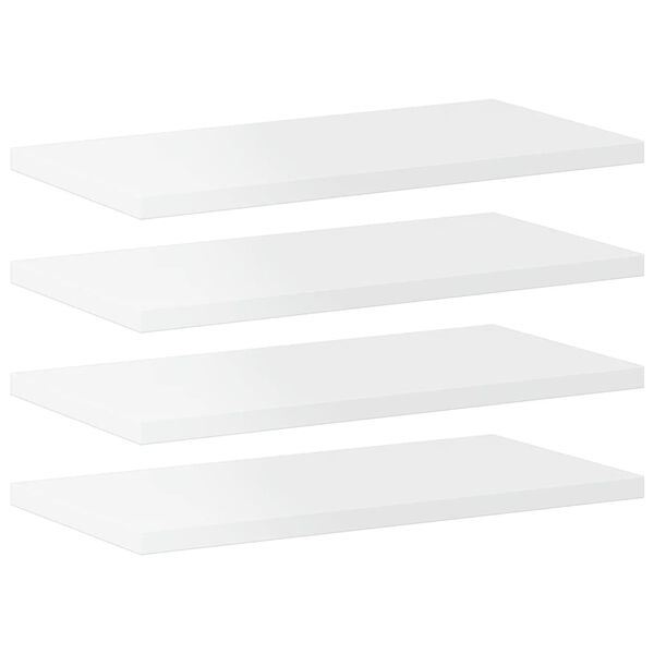 vidaXL Bookshelf Boards 4 pcs High Gloss White 40x20x1.5 cm Engineered Wood