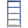 vidaXL 5-Layer Shelves 3 pcs Blue Steel&Engineered Wood