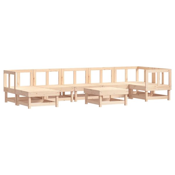 vidaXL 8 Piece Garden Lounge Set with Cushions Solid Wood