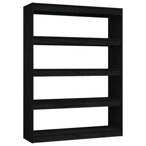 vidaXL Book Cabinet/Room Divider Black 100x30x135.5 cm Solid Pinewood