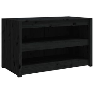 vidaXL Outdoor Kitchen Cabinet MEPPEL Black 106x55x64 cm Solid Wood Pine