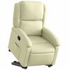 vidaXL Stand up Recliner Chair Cream Real Leather