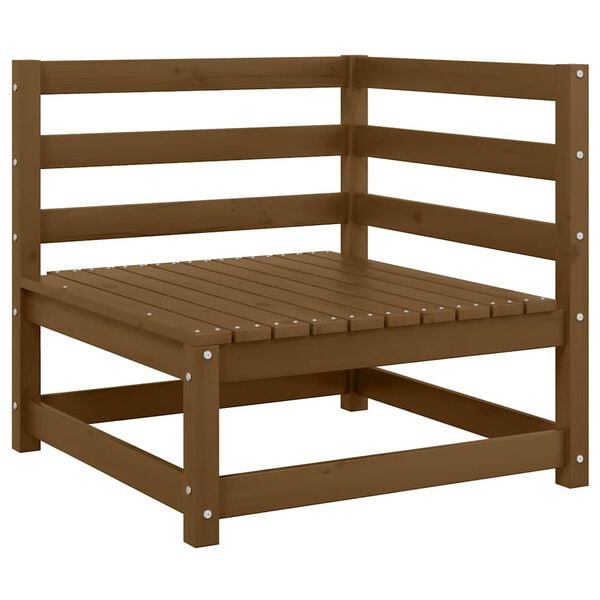 vidaXL Garden Corner Sofa with Cream Cushions Solid Wood Pine