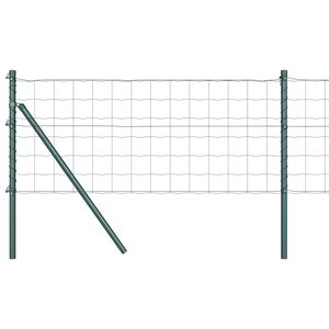 vidaXL Fence with Post Green 0.8 x 10 m Steel