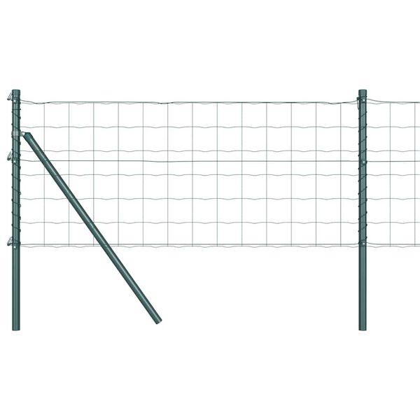 vidaXL Fence with Post Green 0.8 x 10 m Steel