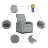 vidaXL Electric Stand up Massage Recliner Chair Light Grey Fabric