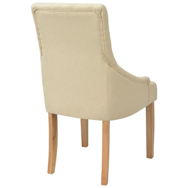 vidaXL Dining Chairs 6 pcs Cream Fabric