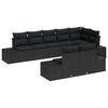 vidaXL Garden Sofa Set 8 pcs Black Poly Rattan