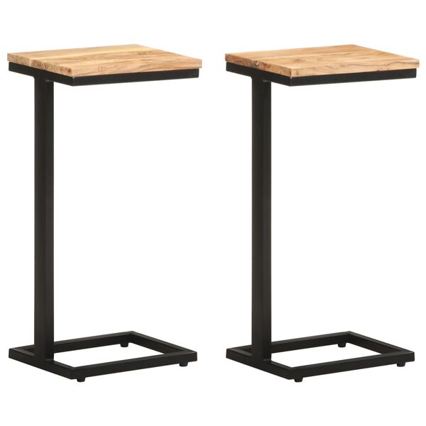 vidaXL Side Tables 2 pcs 31.5x24.5x64.5 Solid Acacia Wood