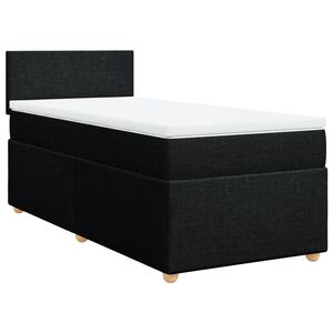 vidaXL Box Spring Bed with Mattress Black King Single Fabric
