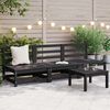 vidaXL Garden Middle Sofas 3 pcs Black Solid Wood Pine