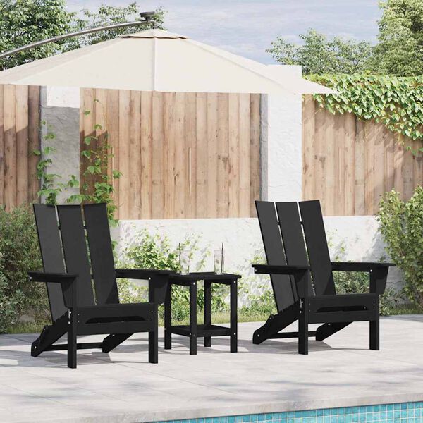 vidaXL Garden Chair 2 pcs Black 80.5 x 74.5 x 92 cm Polyethylene