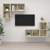 vidaXL Wall-mounted TV Cabinets 4 pcs Sonoma Oak Engineered Wood