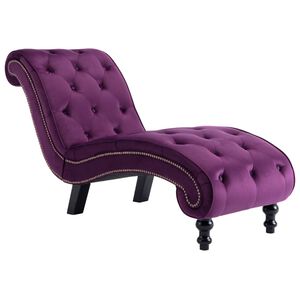 vidaXL Chaise Lounge Purple Velvet